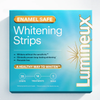 Lumineux Whitening Strips box with Enamel Safe label and 14 pack details