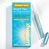Teeth whitening pen with turquoise box and white applicator tip