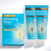 Whitening strips box and two enamel-safe whitening toothpaste tubes, Lumineux® duo set