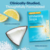 Lumineux® whitening strips box and strip pack, enamel safe label