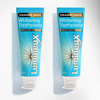 Lumineux® teeth whitening toothpaste, blue tube with white cap and enamel-safe label